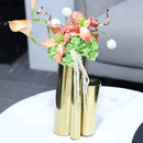 Axyaa Golden Stainless Steel Round Vase - Minimalist Plant Pot for Room Aesthetic Decor