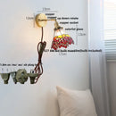 Axyaa Glass LED Wall Light - Grape Color Tiffany Style Sconce, Pull Chain Switch