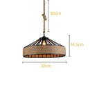 Axyaa Retro Hemp Rope Pendant Chandelier Iron Dining Room Light