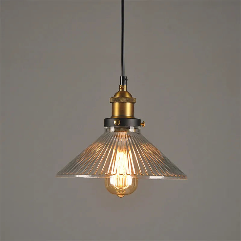 Axyaa Retro Loft Glass Pendant Light Industrial Lamp Vintage Style