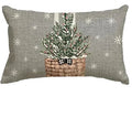 Axyaa Christmas Reindeer Pillowcase 30x50cm Gray Stripe Winter Holiday Couch Decor