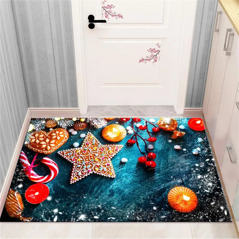 Axyaa Christmas & New Year Home Decor Door Mat - Anti-Slip Floor Rug