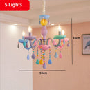 Axyaa Colorful Crystal Pendants Ceiling Chandelier for Kids Bedroom