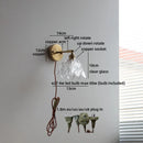 Axyaa Vintage Brass Glass Flower LED Wall Lamps for Home Design Lighting