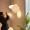 Axyaa Silk Pendant LED Chandelier: Handmade, Wabi-sabi Style for Elegant Dining Room Lighting