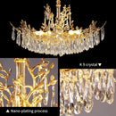 Axyaa Crystal Ceiling Chandelier for Living Room, Luxury Dining & Bedroom LED Light