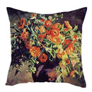 Axyaa Vintage Flowers & Birds Oil Painting Pillow Cover