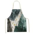 Axyaa White Gold Mountain View Kitchen Apron for Home Cooking and Baking