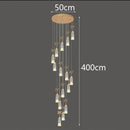 Axyaa Modern Crystal Chandelier Stair Pendant Living Room Interior Lighting