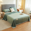 Axyaa Cloud Mink Blanket - Solid Color Fleece Nap Blanket with Simple Hemming
