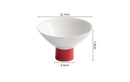 Axyaa High Foot Ceramic Dessert Bowl for Hotel and Restaurant - Artistic Snack Plate