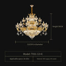 Axyaa All-Copper Crystal Chandelier: Luxurious European Court Style LED Living Room Lamp