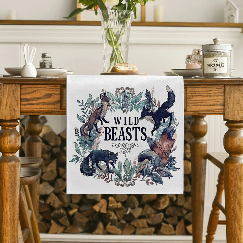 Axyaa Leaf Pattern Table Runner: Farmhouse Dining Decor for Party or Daily Use