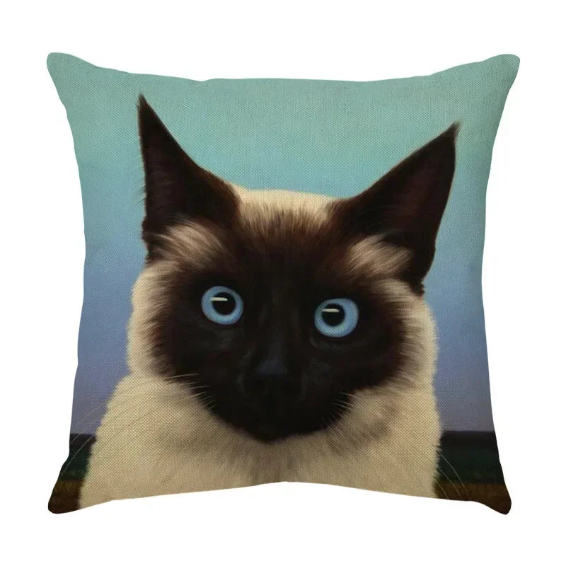 Axyaa Black Cat Cartoon Decorative Cushion Cover