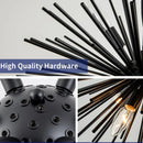 Axyaa Modern Black Sputnik Chandelier, 9-Light Starburst Ceiling Light