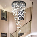 Axyaa Clear Crystal Feather Chandelier: Elegant LED Ceiling Pendant Lamp