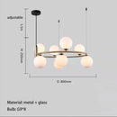 Axyaa Nordic Glass Chandelier Pendant Light for Indoor Dining Room Lighting