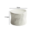 Axyaa White Ceramic Relief Stone Pattern Dessert Plate Molecular Cuisine Specialty