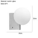 Axyaa Small Black Chrome Wall Sconce with White Glass Shade