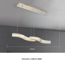 Axyaa Double S Wave Steel Crystal LED Pendant Lights Art Deco Hanging Lamp