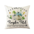 Axyaa Harvest Pumpkin Plaid Linen Blue Pillow Cover for Festive Decor