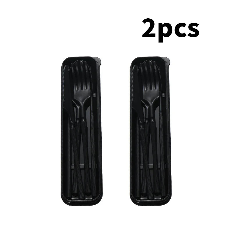 Axyaa PP Tableware Set - Knife, Fork, Spoon, Chopsticks with Portable Box