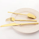Axyaa Gold Stainless Steel Cutlery Set for Dining and Desserts
