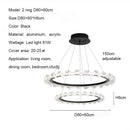 Axyaa Modern Minimalist Water Ripples LED Chandelier Ring Pendant Lights