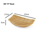 Axyaa Retro Chic Rattan Fruit Plate: Creative Woven Multipurpose House Candy Tray