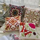 Axyaa Ethnic Floral Embroidered Pillowcase - Cotton Throw Cushion Cover