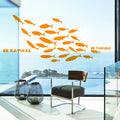 Axyaa Ocean Fish Room Wall Stickers Nursery Décor Glass Door Bathroom Decals