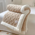 Axyaa Cozy Double Layer Fleece Blanket | Soft Plush Throw for Sofa Bed