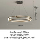 Axyaa LED Round Chandelier: Dimmable Ceiling Lamp for Modern Home Lighting Fixtures