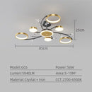 Axyaa LED Smart Remote Control Round Chandelier for Living Room Kitchen Interior Lighting