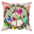 Axyaa LED Light Luminous Pillowcase with Garland Santa Claus Snowman Pattern