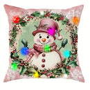 Axyaa LED Light Luminous Pillowcase with Garland Santa Claus Snowman Pattern