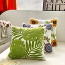 Axyaa Green Leaf Jacquard Embroidered Cushion Cover, 45x45cm