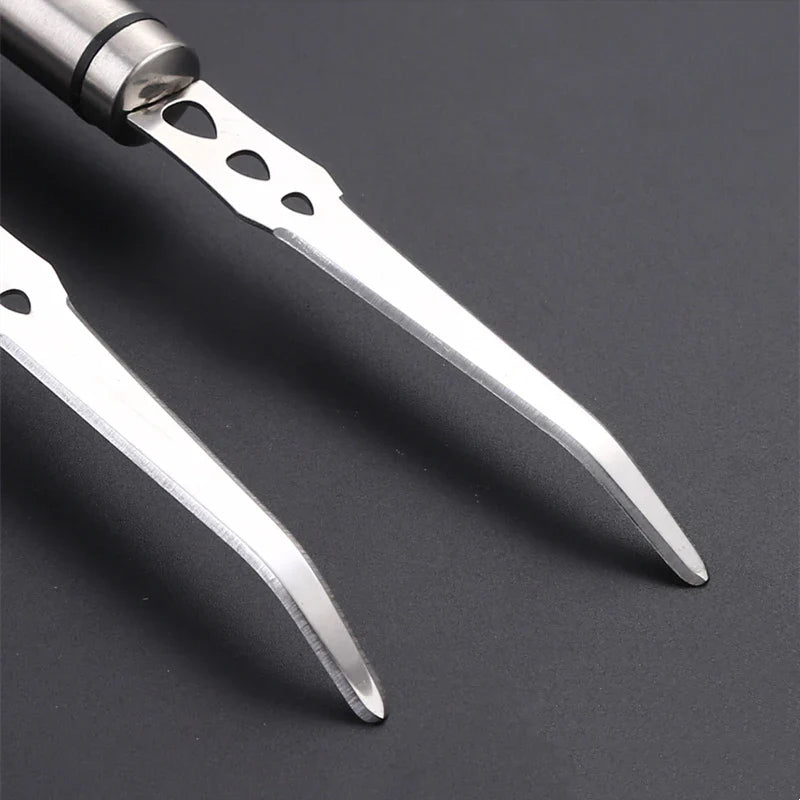 Axyaa Stainless Steel Orange Peeler Knife with Long Handle - Double-sided Blade Cutter
