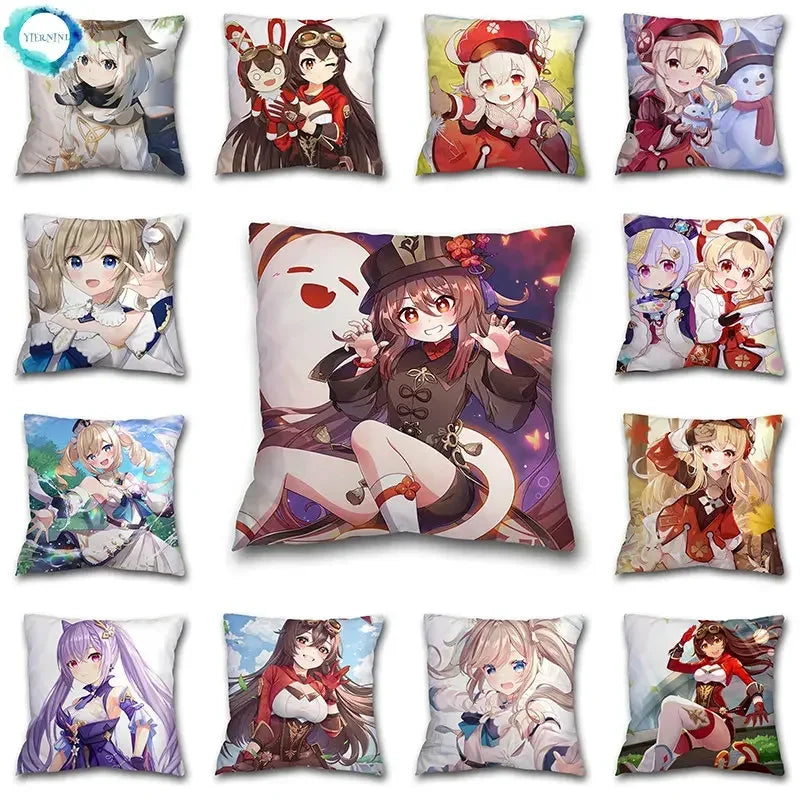 Genshin Impact Axyaa Pillow Cases - Klee Xiao Venti Hutao Anime Printed Pillowcases