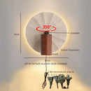Axyaa Vintage LED Wall Lamps with Pull Chain Switch, Yellow Travertine Effect