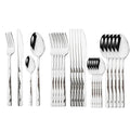 Axyaa 24pcs Stainless Steel Cutlery Set with Diamond Handle