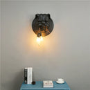 Axyaa Nordic Dog Head Wall Lamp for Bedroom Living Room, Resin Sconces with E14 LED