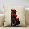 Axyaa Cute Cat Dog Christmas Party Pillow Cover 45x45cm