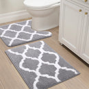Axyaa Microfiber Bathroom Rugs Set 2 Pc - Non Slip Shaggy Bath Rug