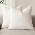 Axyaa Checked Cushion Cover White Grey Blue Green Ivory Autumn Decor Home Sofa