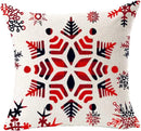 Axyaa Christmas Snowflake Red Bear Linen Pillow Cover 45x45 Square