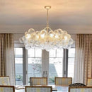 Axyaa Gold Chrome LED Ceiling Chandelier for Dining Room - Villa Lighting Fixture