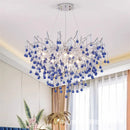 Axyaa Crystal Teardrop Chandelier: Elegant Glass Pendant Lamp for Bedroom Ceiling Lighting