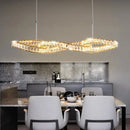 Axyaa Metal Crystal Ceiling Lamps: Luxury LED Pendant Chandeliers Lights
