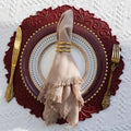 Axyaa Round Pink Placemats Set for Dining and Events